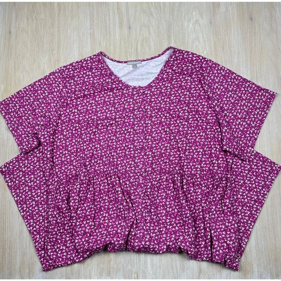 Woman Within Floral Button Up Empire Waist Pockets Midi Dress Plus 5X 38/40 - Picture 1 of 16